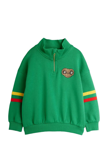 Mini Rodini Green E.T Emb Halfzip Collegegenser 104 110