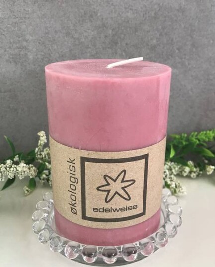 Økologisk kubbelys Soft Pink fra Edelweiss