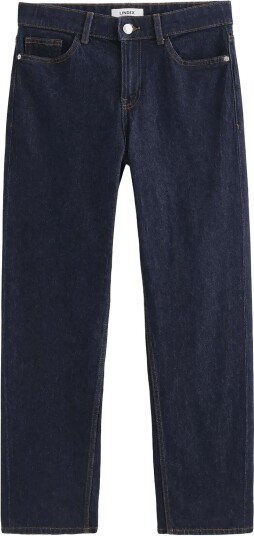 Lindex Straight Nea Cropped Jeans With Light Stretch DARK DENIM 40