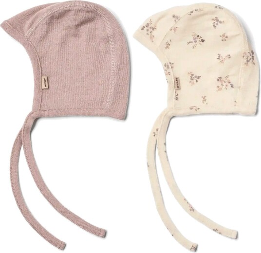 Wheat 2 Wool Bonnet Billie - EGGSHELL FLOWERS - 0-1M