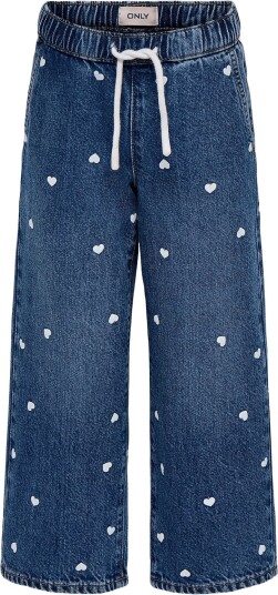 Kids Only Kmgpierce Wide Print Jeans Dnm Pim - MEDIUM BLUE DENIM - 92