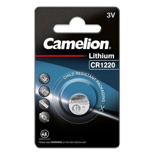 Camelion CR1220 3V Litiumknappcellebatteri - 1 Stykker Camelion CR1220 3V Litiumknappcellebatteri - 1 Stykker