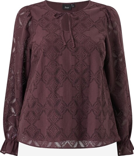 Zizzi Bluse Mathilda L/S Blouse Rød