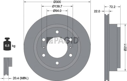 PAGID 54351NC Bremseskive PAGID 54351NC Bremseskive