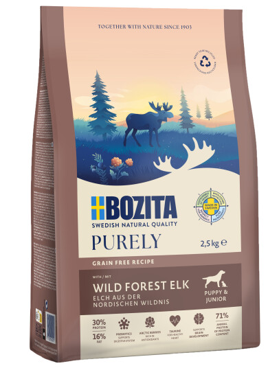 Bozita Junior Hundefôr med Elg 2,5kg - Tørrfôr for Valper