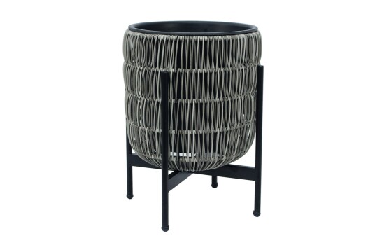 Wicker Blomsterkrukke på stativ 30x30xH38 cm Grå