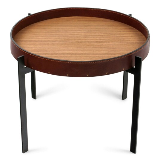 Ox Denmarq Single Deck Bord Sort Stativ Teak/Konjakk Skinn