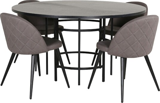 Spisegruppe furniture/fashion Copenhagen Ø140 cm med 4 Velvet Stoler