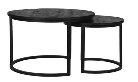 Trend Collection Salongbordsett S/2 Mangotre Svart 70 cm
