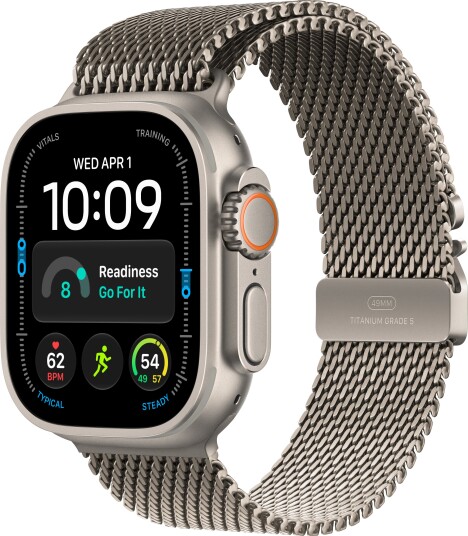 Apple Watch Ultra 4 GPS + Cellular 49mm Natural Titanium Case with Natural Titanium Milanese Loop S