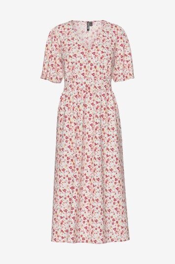 pieces - Kjole pcTala SS Midi Dress Noos BC - Hvit