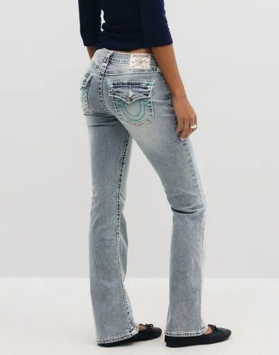 True Religion Blå Becca Mr Bootcut Big T Flap