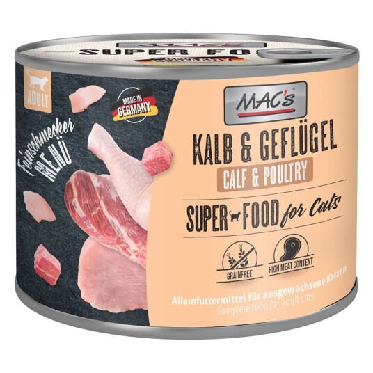 Mac'S Mac´S Cat Feinschmecker 6 X 100 G Kalv Og Fjørfe