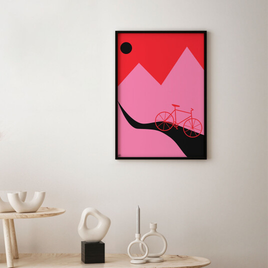 Mountainbike Pink av Justesen Plakater Mountainbike Pink av Justesen Plakater