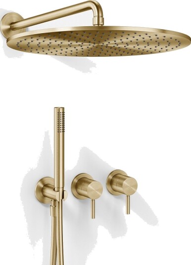 Semplice SBR801 S13 - Rain DeLuxe Ø40, Vegg, PVD Børstet Messing