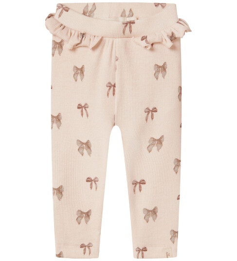 Lil'Atelier Slim Leggings i Sølv Peony for Baby - Størrelse 62