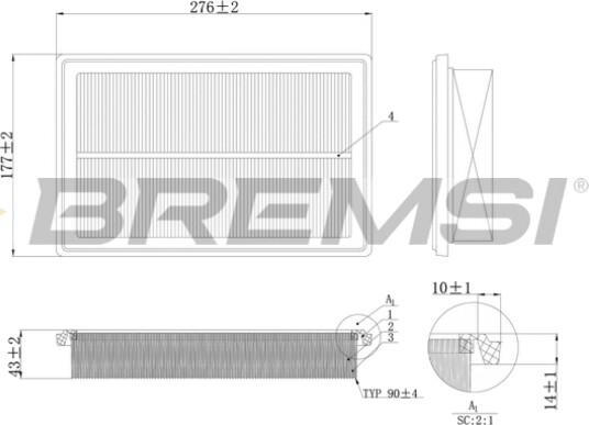 Luftfilter BREMSI FA1206 Luftfilter BREMSI FA1206