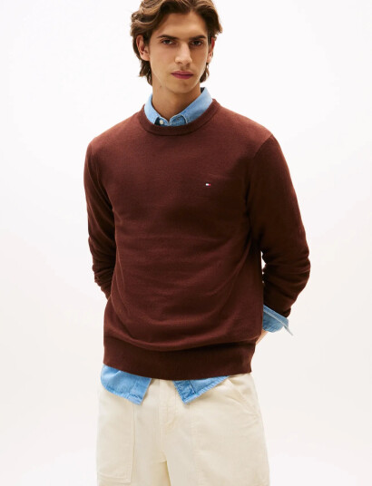 Tommy Hilfiger Pima Org Ctn Cashmere Crew Neck - Burgundy - XXXL Tommy Hilfiger Pima Org Ctn Cashmere Crew Neck - Burgundy - XXXL
