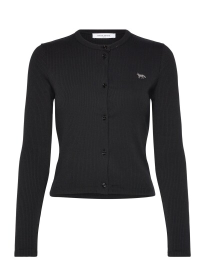 Maison Kitsune Ribbed Baby Fox Cardigan Black   Black   M