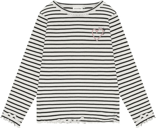 Minymo T Shirt Ls Y/D Rib Black 128
