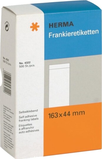 Herma Franking Labels Papir Matt Selv-Adhesiv Hvit 163 X 44 Mm 500 EtikettEr 500 Ark X 1 Merkelapper 4322
