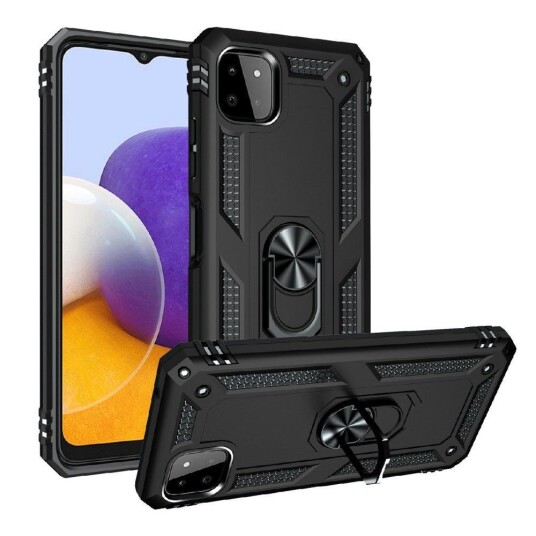 INCOVER Samsung Galaxy A22 (5G) Hybrid Håndverker Deksel med Magnetisk Stativ - Svart
