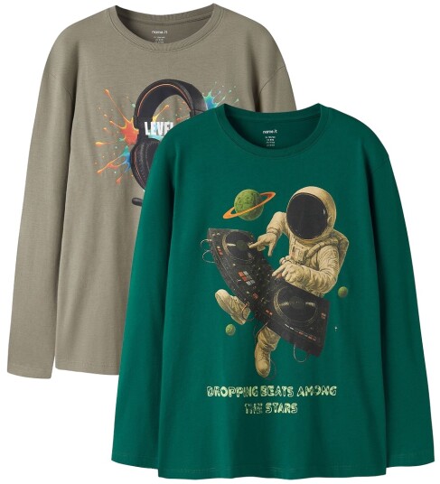 Name It Gensere 2 pack NkmVoto Mermaid/Eviggrønn Space Name It 7 8 år (122 128) Genser Armygrønn