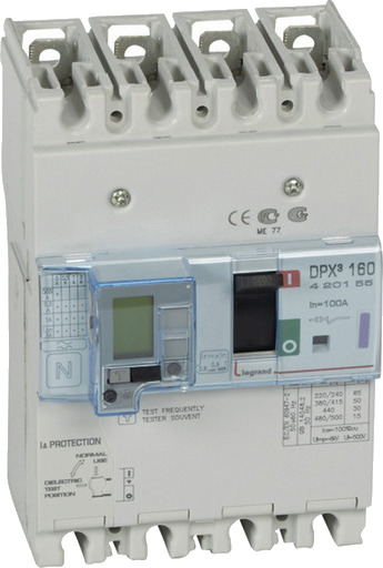 Legrand DPX3 160 Termisk Sikring + Jordfeil 4P 100A 50kA