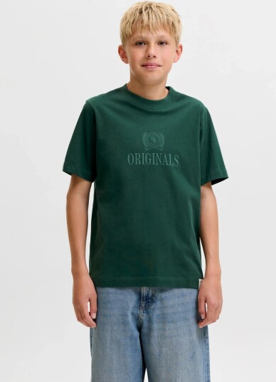 Jack & Jones Jorfrederiksberg Monogram Tee Ss Cn Jnr Green 128