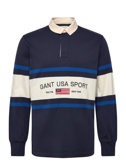 GANT Striped Rugger Navy XXXL