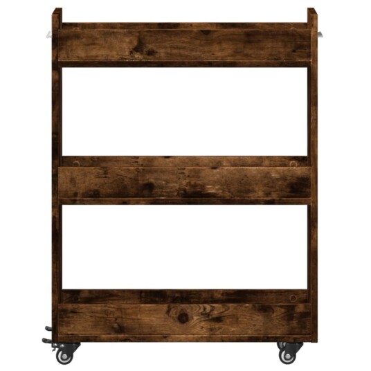 Sidebord med hjul røkt eik 60x22x79 cm konstruert tre 8721012493216