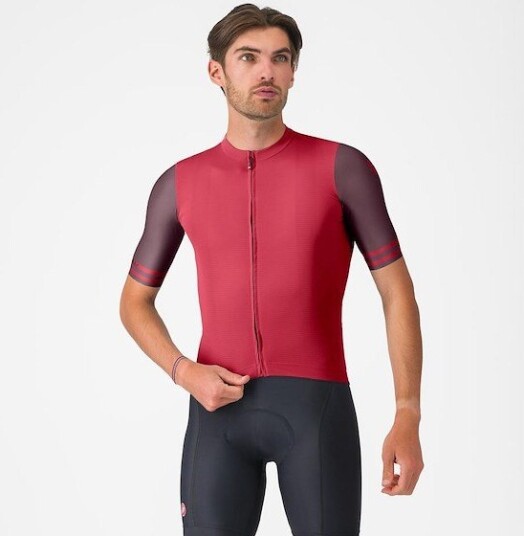 Castelli Prologo Lite 2 sykkeltrøye korte ermer rich red/bordeaux herre