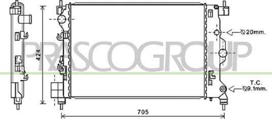 PRASCO OP700R003 Radiator motorkjøling
