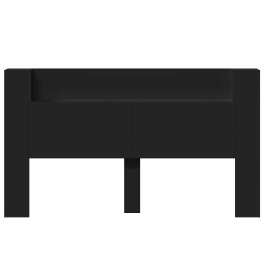 Hodegavl med hylle Svart 180 x 16,5 x 103,5 cm Konstruert tre