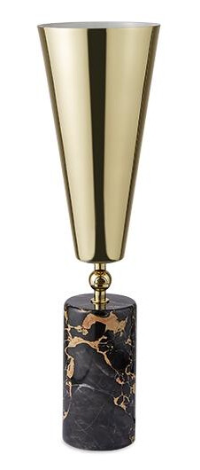 TATO Vox Bordlampe Sort/brun Marmor & Messing Stor