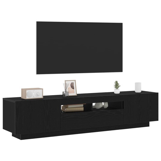  TV skap 2 pcs Svart 180 x 35 x 40 cm Konstruert tre