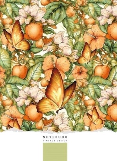 Notatbok 145X197/64K Linjerte Butterflies Fresh