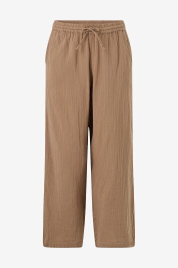 Zizzi   Bukser vvIvu Long Wide Pant   Brun