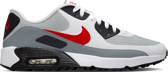 Nike Air Max 90 G Golfsko herre White-Fire Red-Lt Smoke Grey