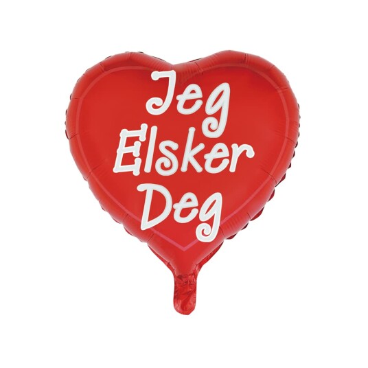 Jeg Elsker Deg Hjerteformet Folieballong med Tekst 46 cm Jeg Elsker Deg Hjerteformet Folieballong med Tekst 46 cm