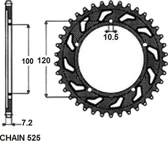 Kjedehjul SUNSTAR 1 4430 42 Kjedehjul SUNSTAR 1 4430 42