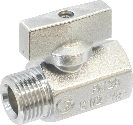 Mini 581-ventil, messing M/N, 1/2"x/8"