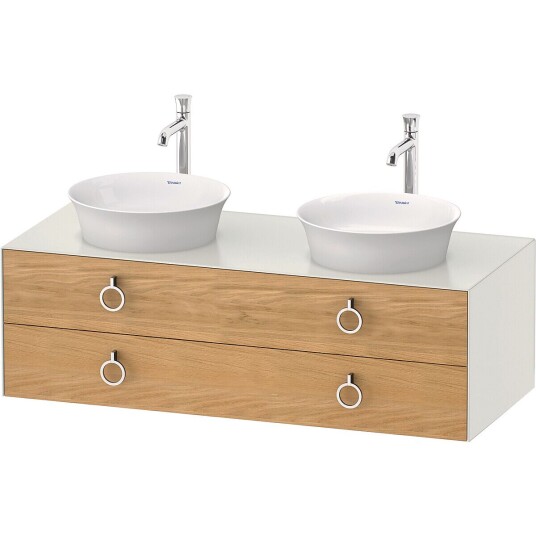 Duravit White Tulip Servantskap 2 skuf. 130x55x40,8 cm Eik/Hvit Matt