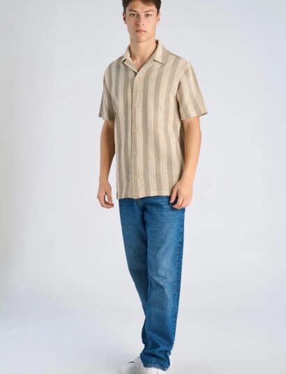 Lindbergh Bold Striped Resort Shirt S/S   Multi/patterned   L