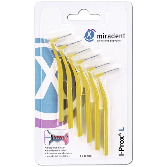 Mellomromsbørster Miradent I-Prox L x-fin 0,5 mm GUL