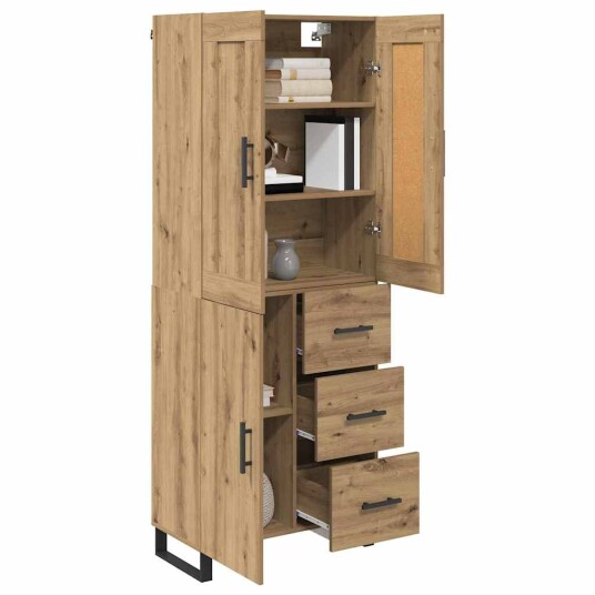  Høyskap med skuff Artisan Eik 69,5 x 34 x 180 cm Konstruert tre