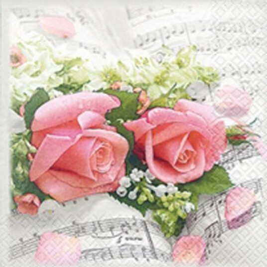 Lunsj serviett Rosa Roser Flower Symphony