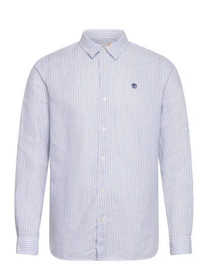 Timberland Mill Brook Linen Striped Shirt (Regular) Stone Wash Yd   White   S