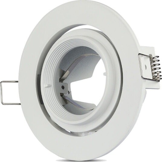 V Tac GU10 / MR16 Downlight   Uten lyskilde og sokkel rund vippbar hvit Hull: Ø9,3 cm