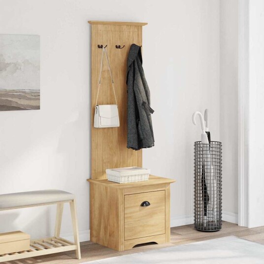 vidaXL Gangskap BODO Honning brun 50 x 40 x 156,7 cm Heltre furu vidaXL Gangskap BODO Honning brun 50 x 40 x 156,7 cm Heltre furu